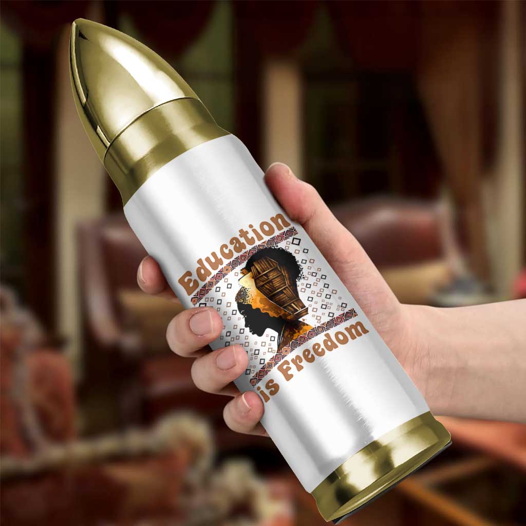 Education Is Freedom Bullet Tumbler Black History Women Teacher Gift - Wonder Print Shop