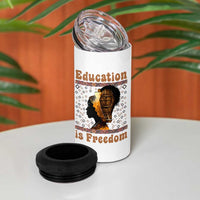 Education Is Freedom 4 in 1 Can Cooler Tumbler Black History Women Teacher Gift - Wonder Print Shop
