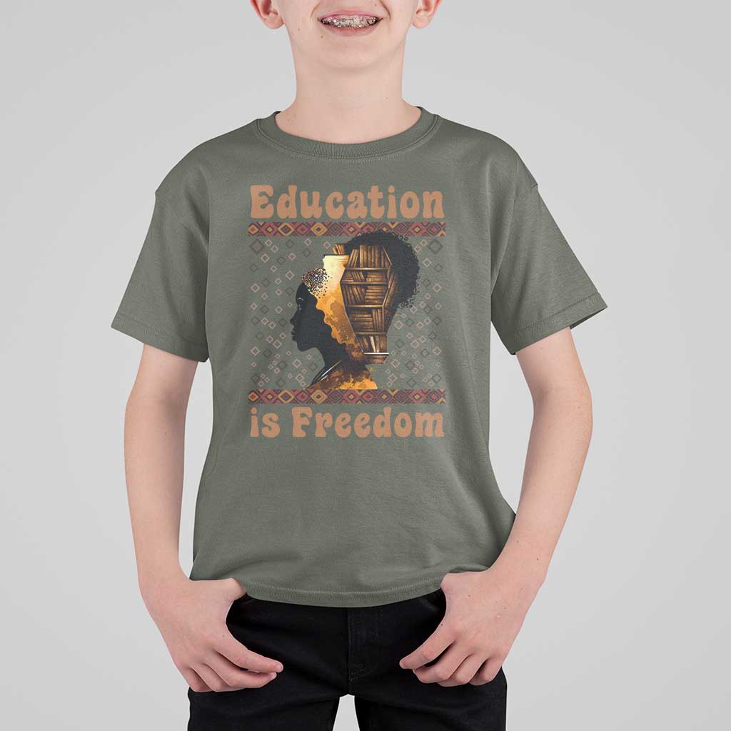 Education Is Freedom T Shirt For Kid Black History Women Teacher Gift - Wonder Print Shop