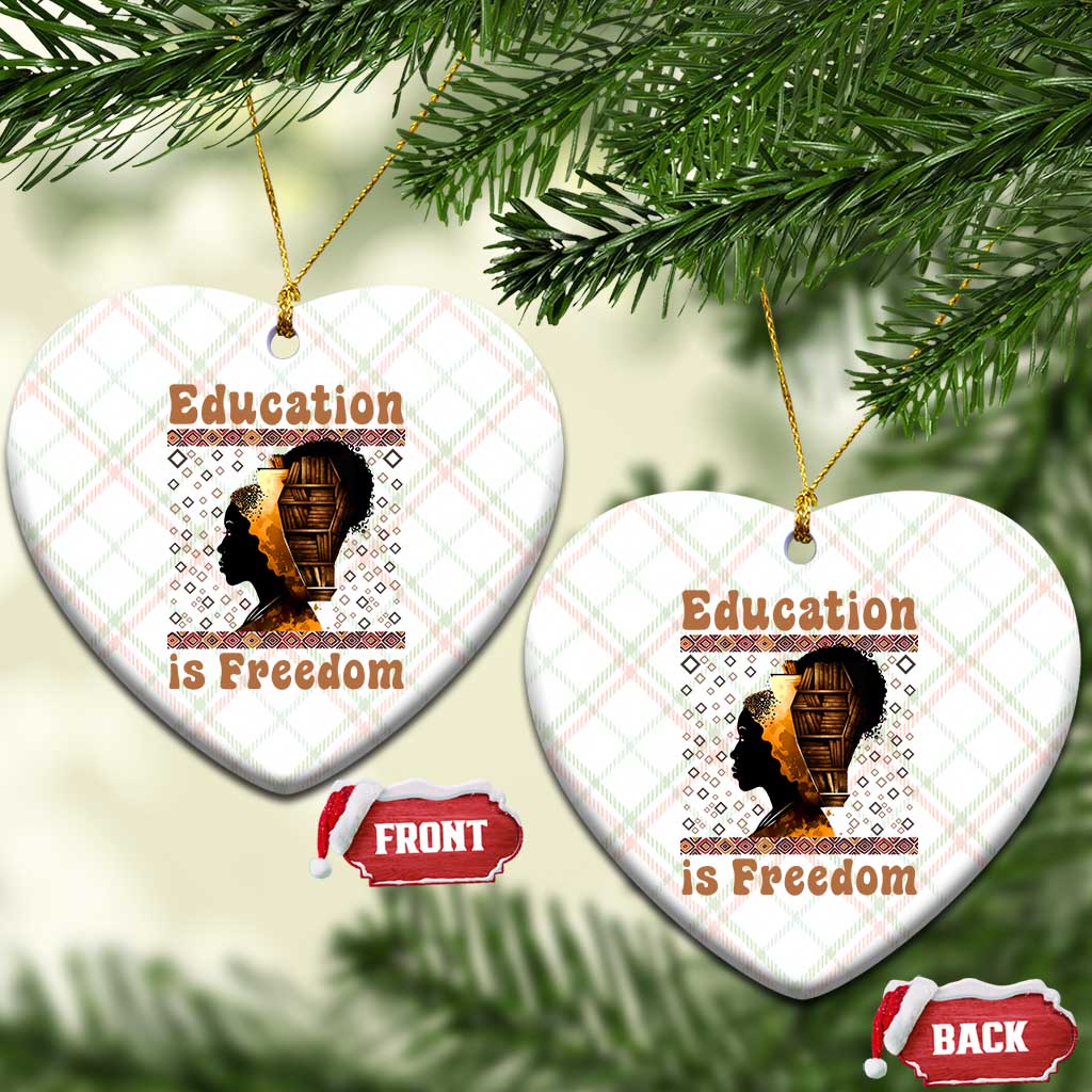 Education Is Freedom Ceramic Ornament Black History Women Teacher Gift - Wonder Print Shop