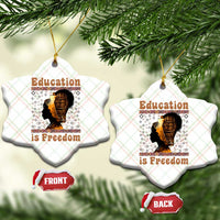 Education Is Freedom Ceramic Ornament Black History Women Teacher Gift - Wonder Print Shop