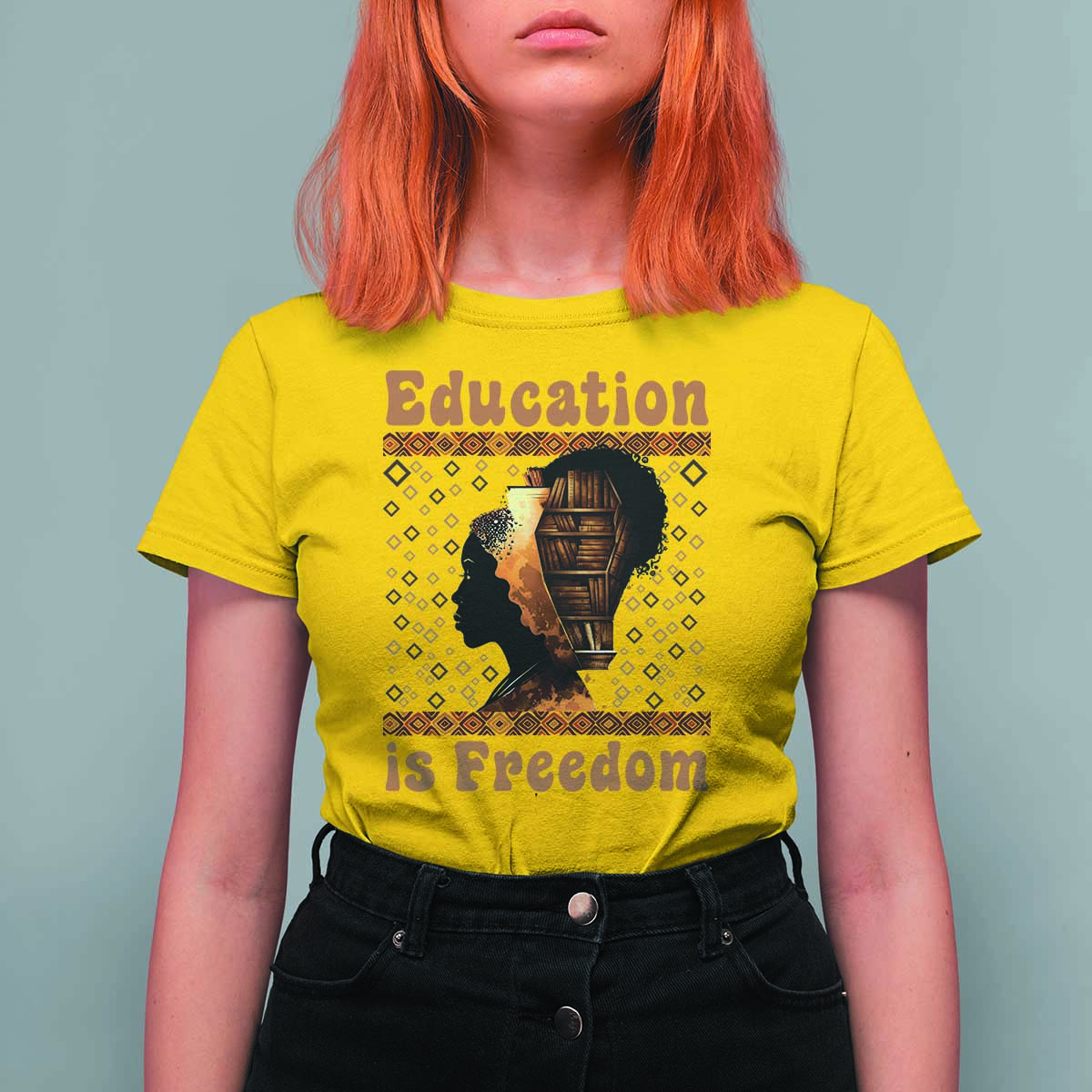 Education Is Freedom T Shirt For Women Black History Women Teacher Gift - Wonder Print Shop
