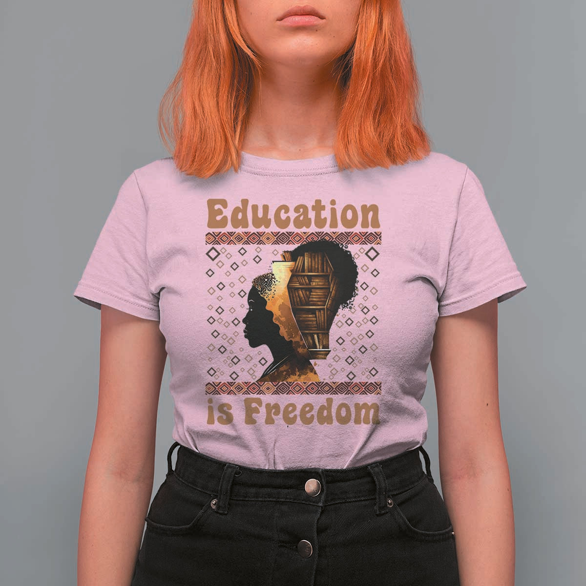Education Is Freedom T Shirt For Women Black History Women Teacher Gift - Wonder Print Shop