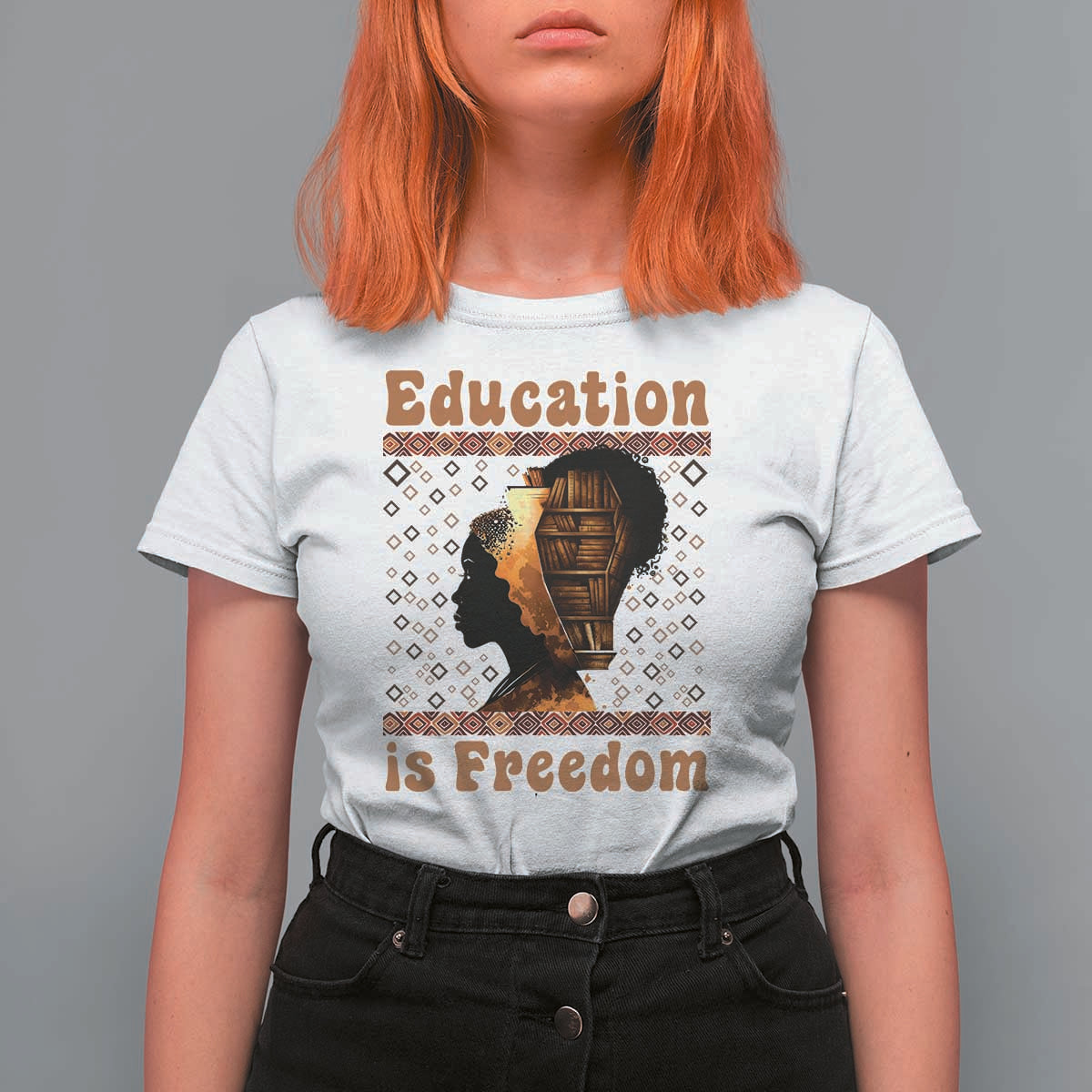 Education Is Freedom T Shirt For Women Black History Women Teacher Gift - Wonder Print Shop