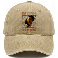 Education Is Freedom Washed Cotton Baseball Cap Black History Women Teacher Gift