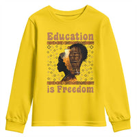 Education Is Freedom Youth Sweatshirt Black History Women Teacher Gift - Wonder Print Shop
