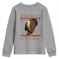 Education Is Freedom Youth Sweatshirt Black History Women Teacher Gift - Wonder Print Shop