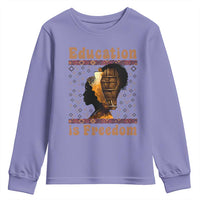 Education Is Freedom Youth Sweatshirt Black History Women Teacher Gift - Wonder Print Shop