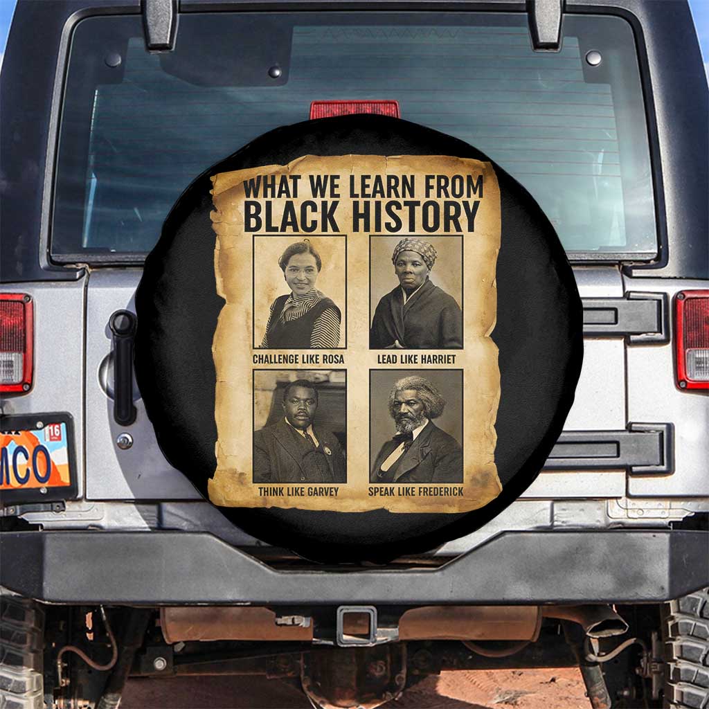 What We Learn From Black History Spare Tire Cover Vintage African American Leaders - Wonder Print Shop