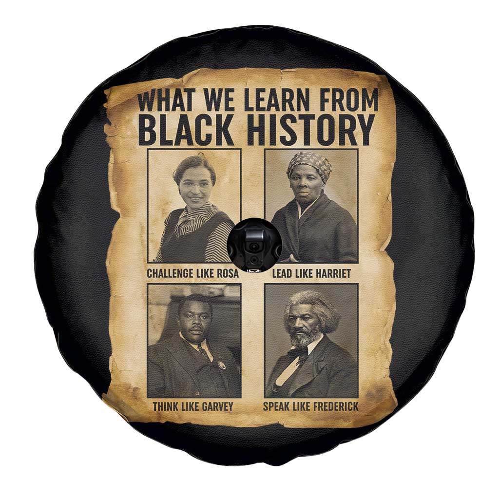 What We Learn From Black History Spare Tire Cover Vintage African American Leaders - Wonder Print Shop