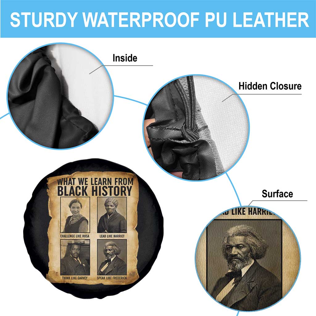 What We Learn From Black History Spare Tire Cover Vintage African American Leaders - Wonder Print Shop