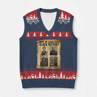 What We Learn From Black History V-Neck Knit Sweater Vest Vintage African American Leaders - Wonder Print Shop