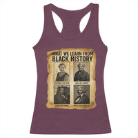 What We Learn From Black History Racerback Tank Top Vintage African American Leaders - Wonder Print Shop