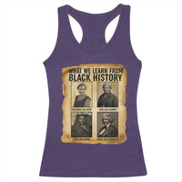 What We Learn From Black History Racerback Tank Top Vintage African American Leaders - Wonder Print Shop
