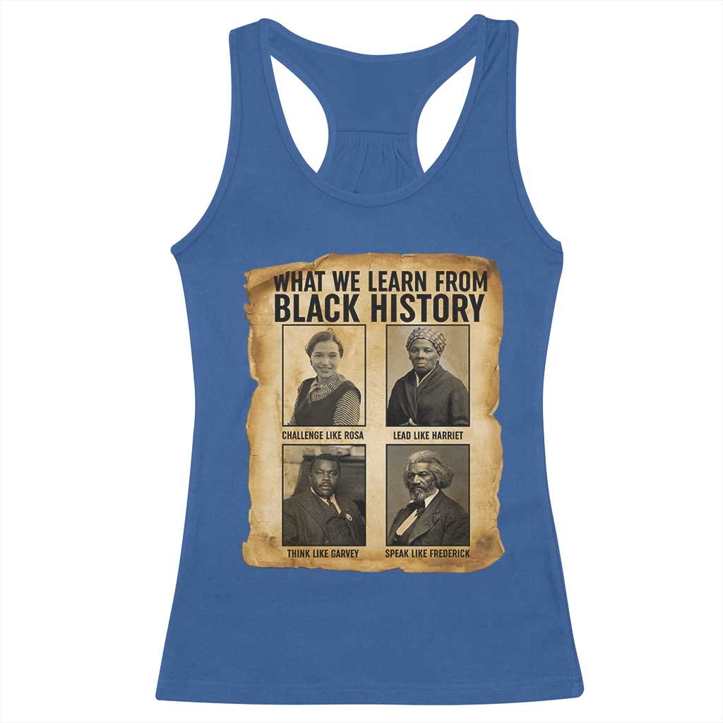 What We Learn From Black History Racerback Tank Top Vintage African American Leaders - Wonder Print Shop