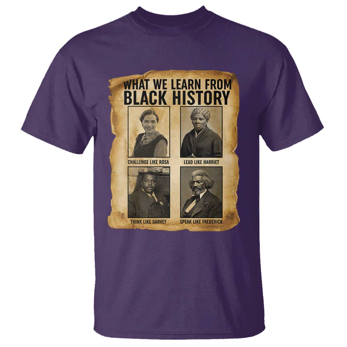 What We Learn From Black History T Shirt Vintage African American Leaders - Wonder Print Shop