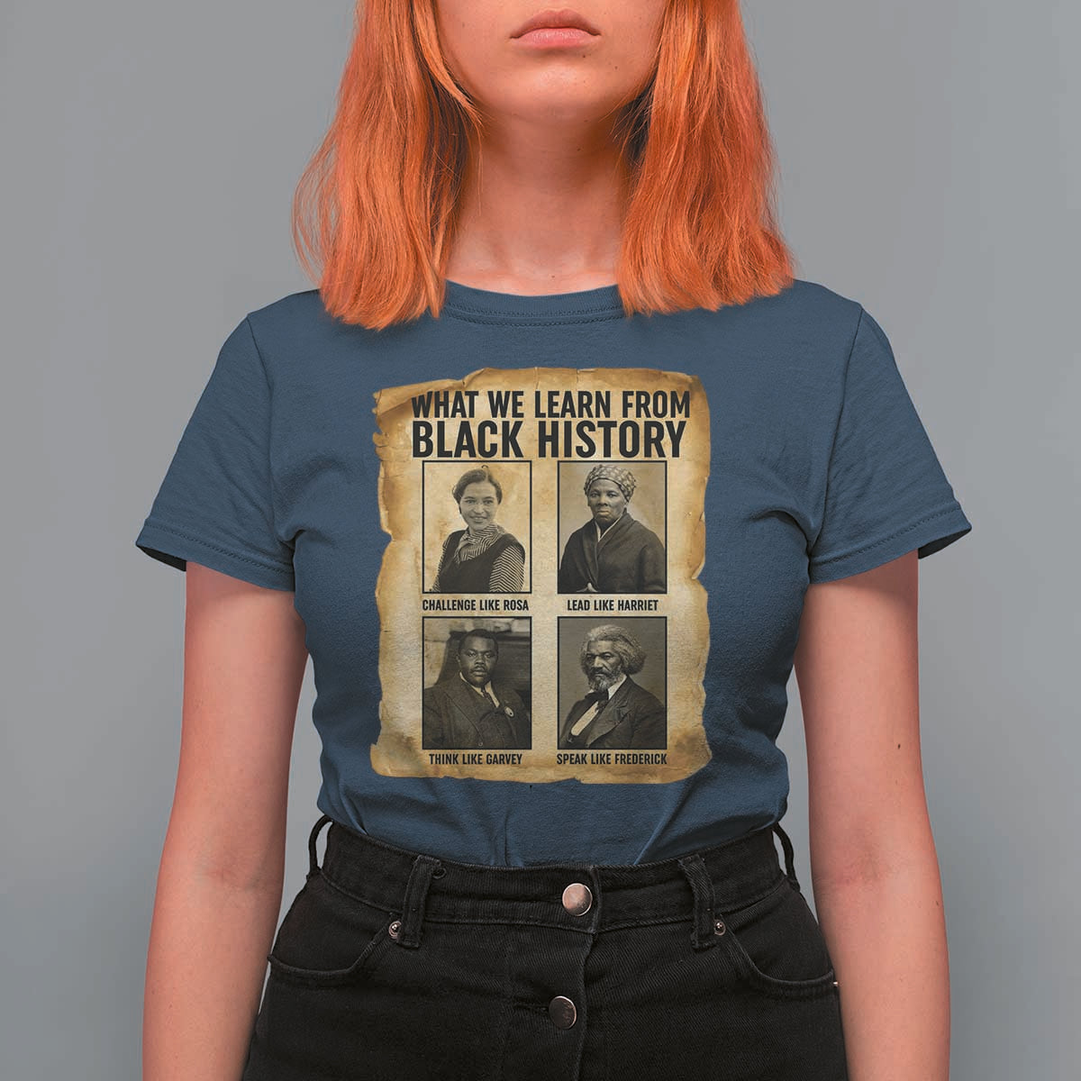 What We Learn From Black History T Shirt For Women Vintage African American Leaders - Wonder Print Shop