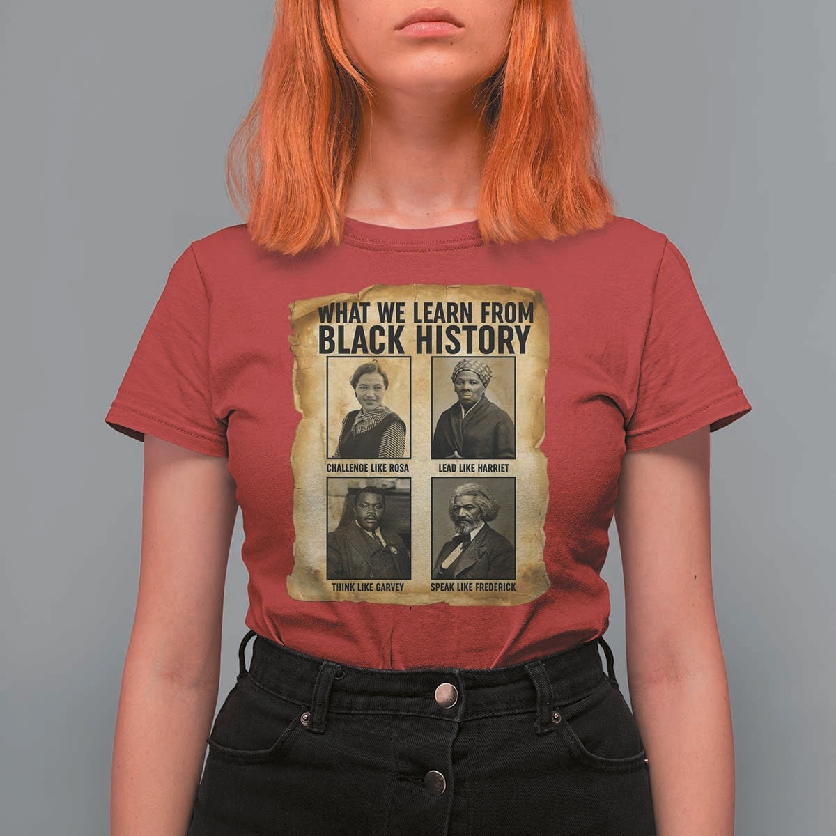 What We Learn From Black History T Shirt For Women Vintage African American Leaders - Wonder Print Shop