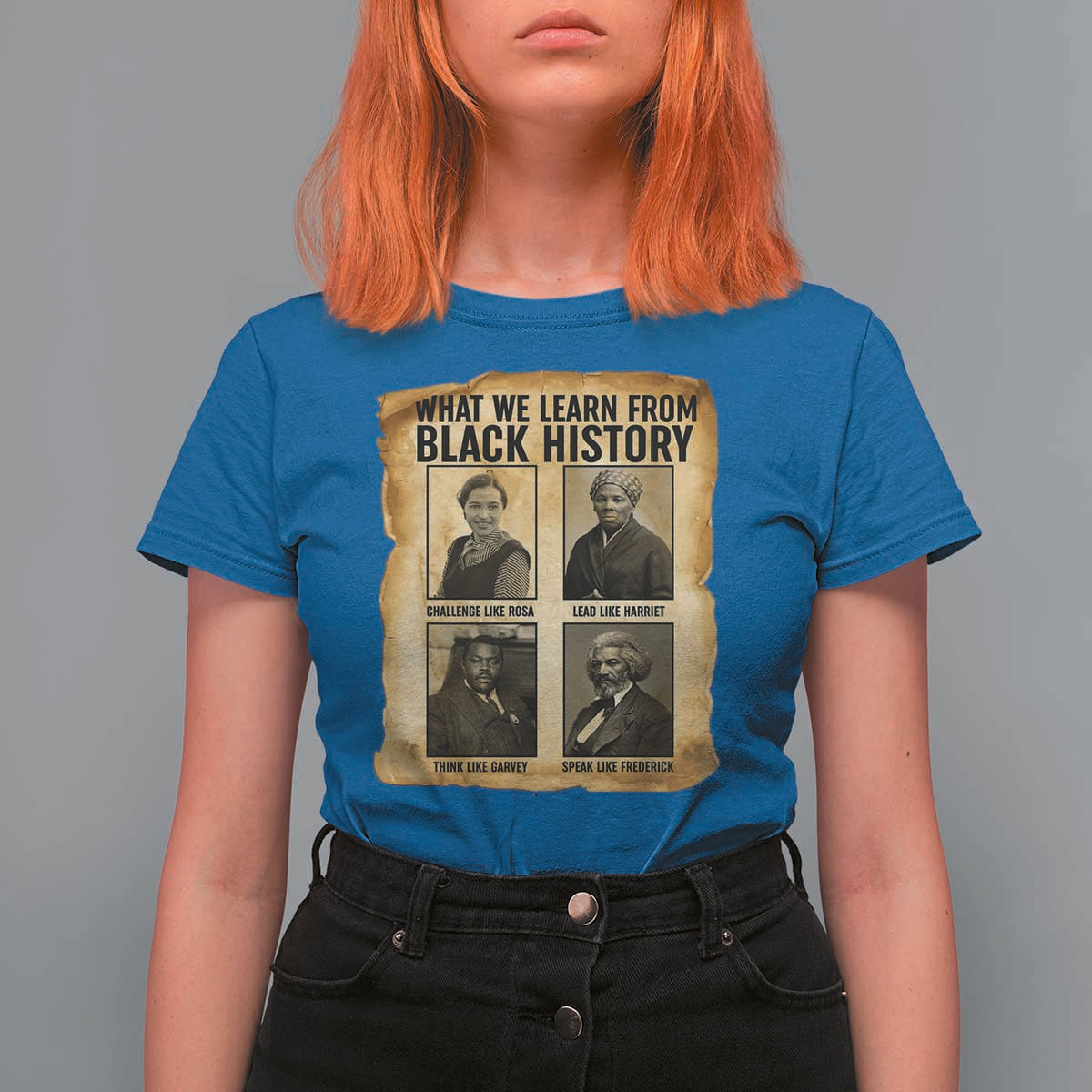 What We Learn From Black History T Shirt For Women Vintage African American Leaders - Wonder Print Shop