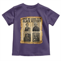 What We Learn From Black History Toddler T Shirt Vintage African American Leaders - Wonder Print Shop