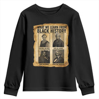 What We Learn From Black History Youth Sweatshirt Vintage African American Leaders - Wonder Print Shop
