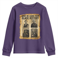 What We Learn From Black History Youth Sweatshirt Vintage African American Leaders - Wonder Print Shop