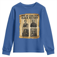 What We Learn From Black History Youth Sweatshirt Vintage African American Leaders - Wonder Print Shop