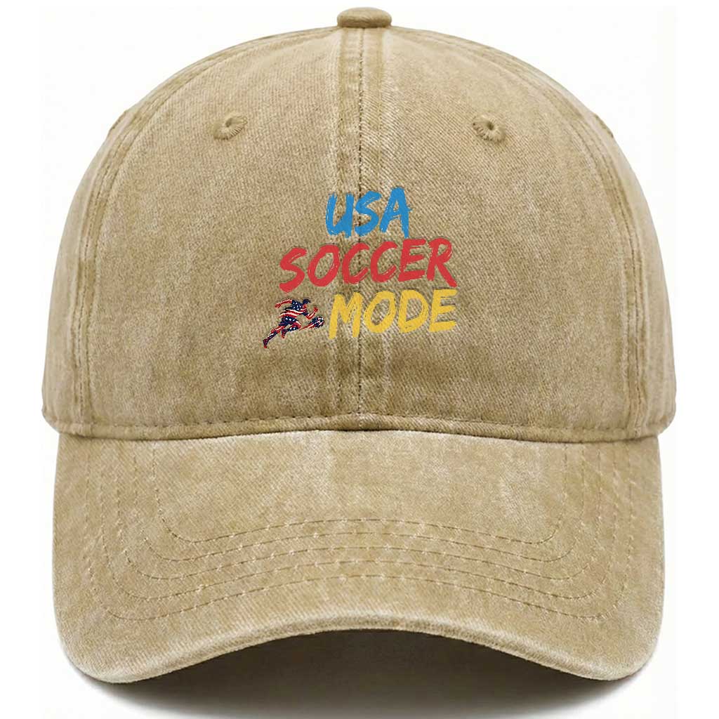 USA Soccer Mode Washed Cotton Baseball Cap United States Team Pride