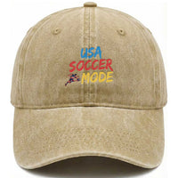 USA Soccer Mode Washed Cotton Baseball Cap United States Team Pride