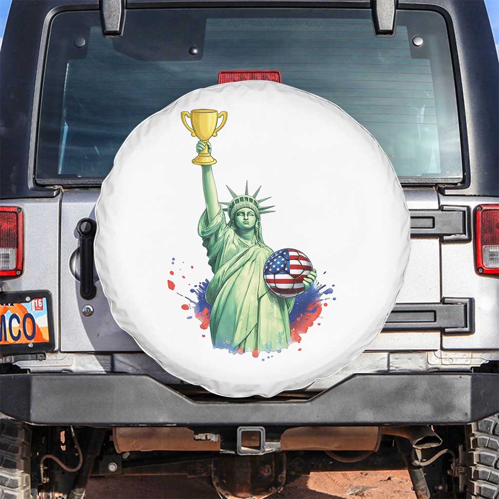 Statue Of Liberty Soccer Cup Spare Tire Cover USA Soccer Lover Gift