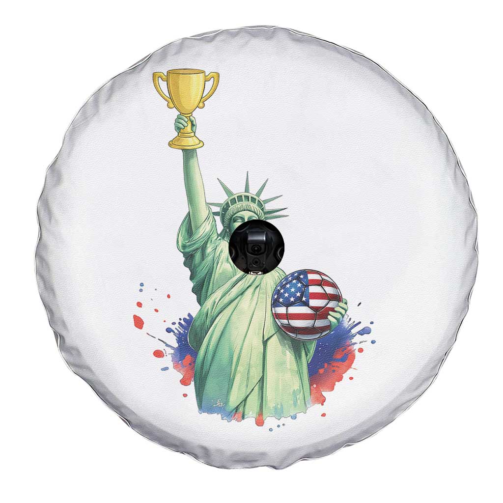 Statue Of Liberty Soccer Cup Spare Tire Cover USA Soccer Lover Gift