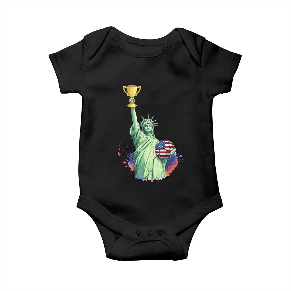 Statue Of Liberty Soccer Cup Baby Onesie USA Soccer Lover Gift