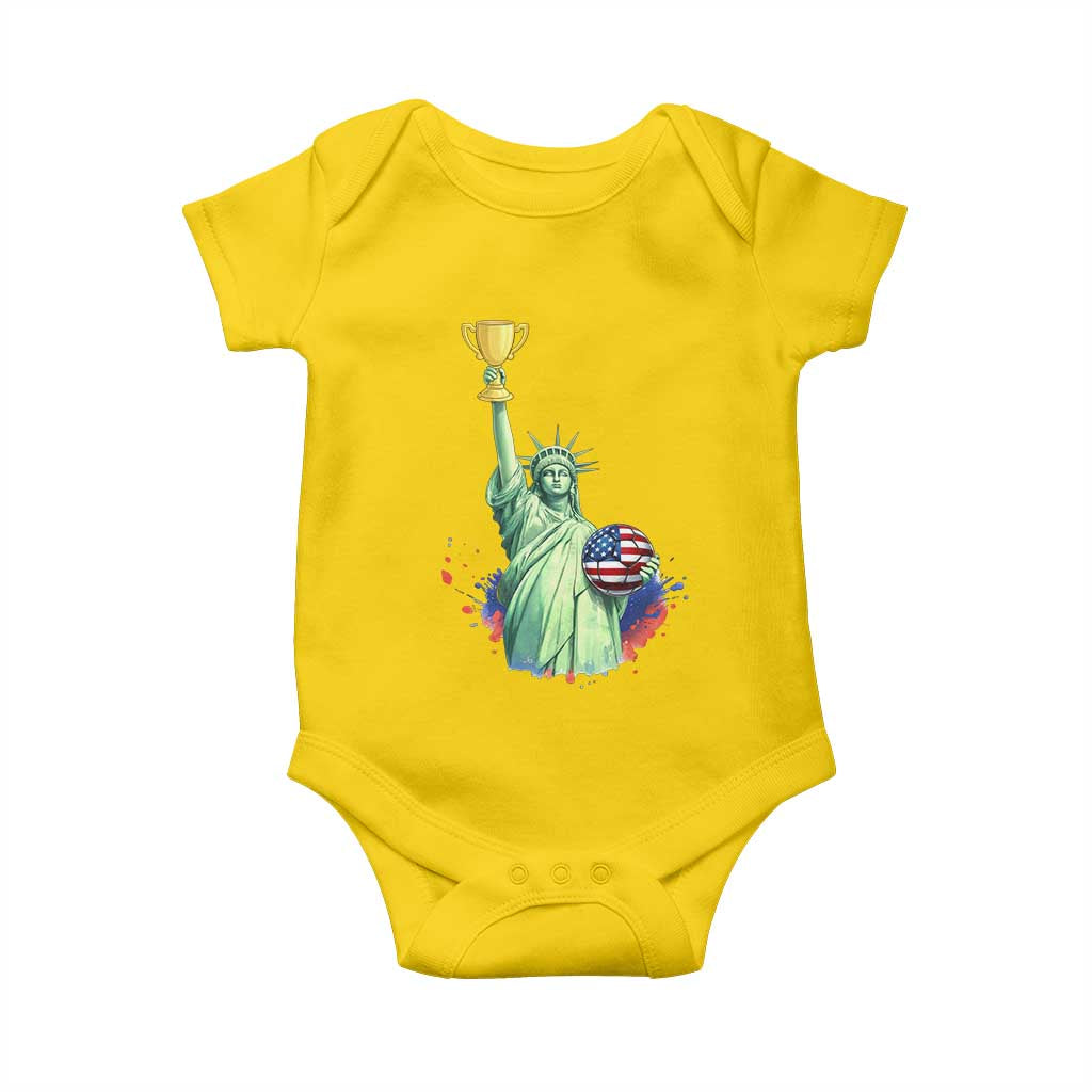 Statue Of Liberty Soccer Cup Baby Onesie USA Soccer Lover Gift