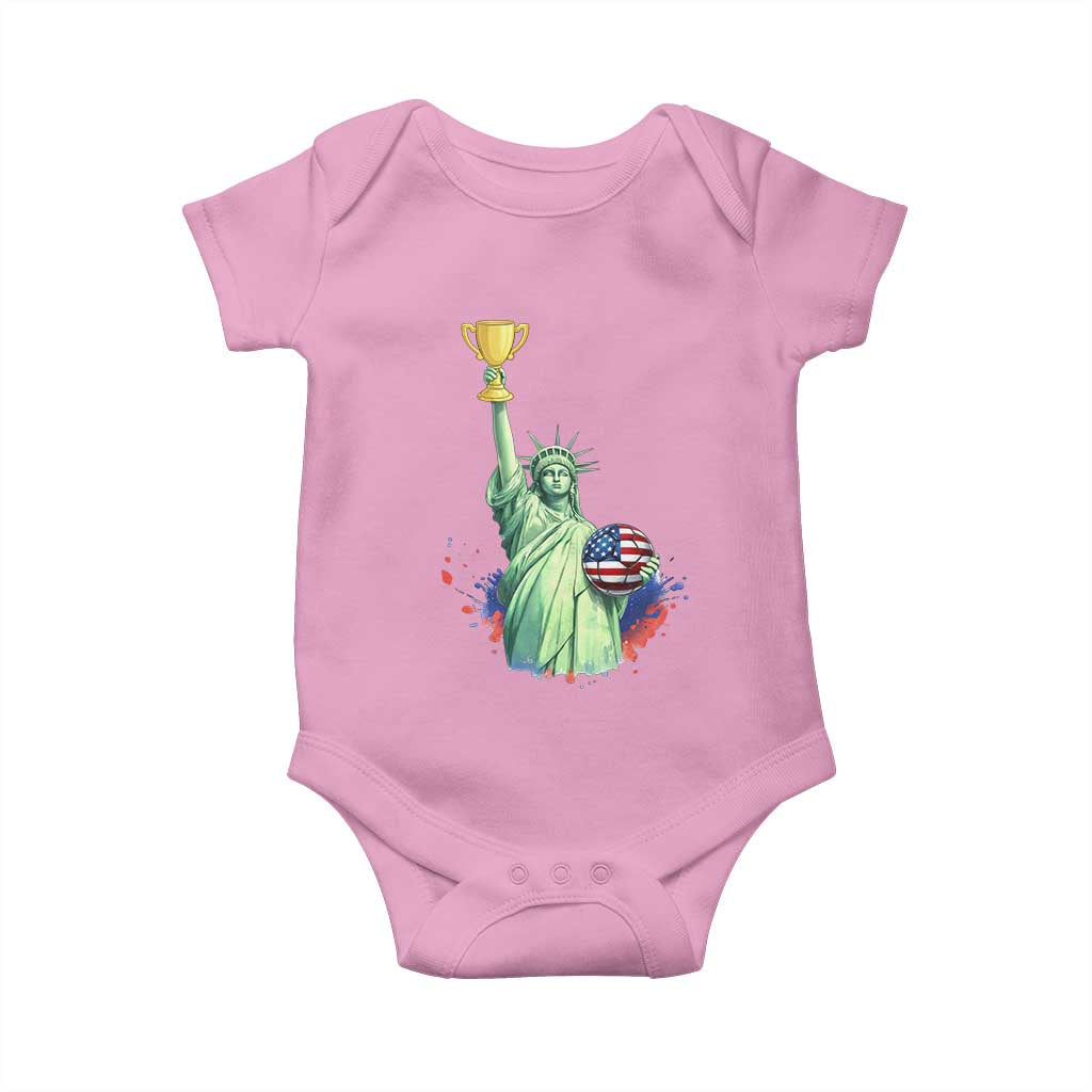 Statue Of Liberty Soccer Cup Baby Onesie USA Soccer Lover Gift