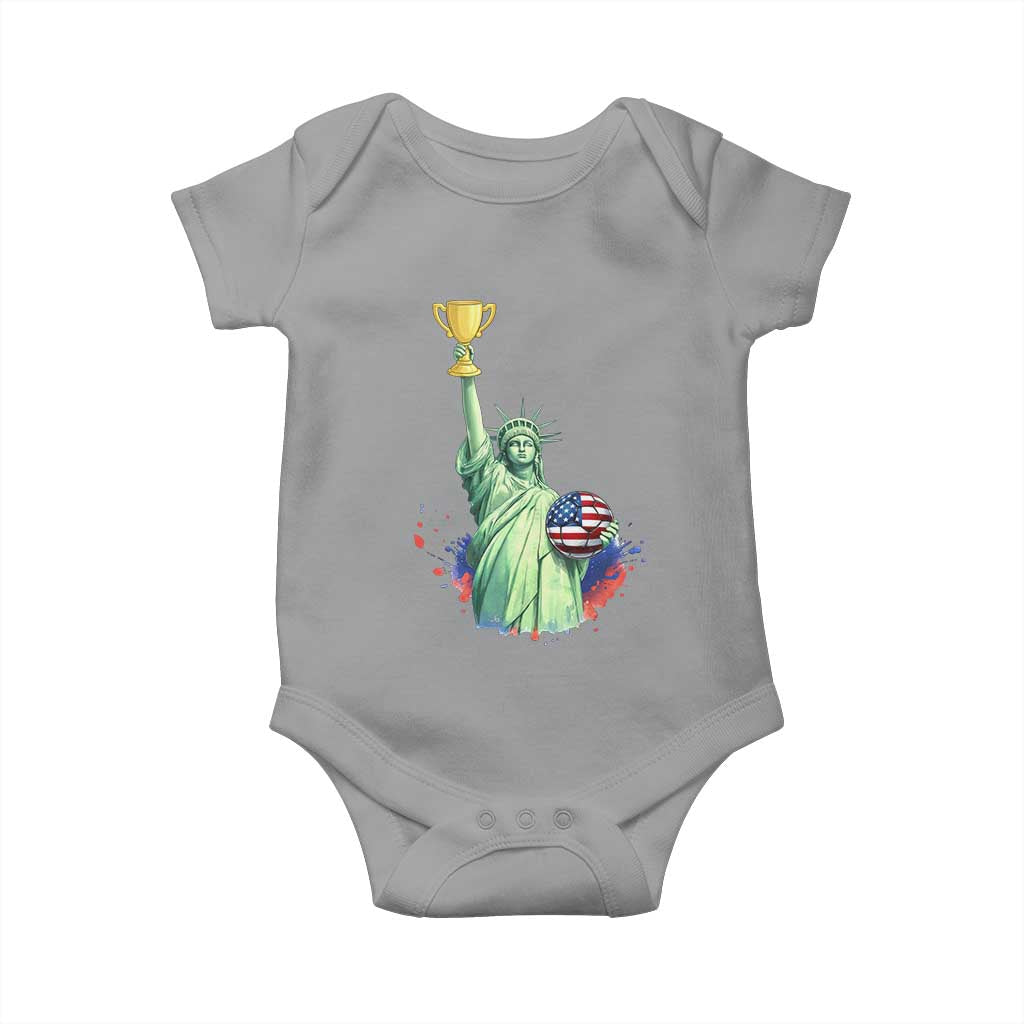 Statue Of Liberty Soccer Cup Baby Onesie USA Soccer Lover Gift