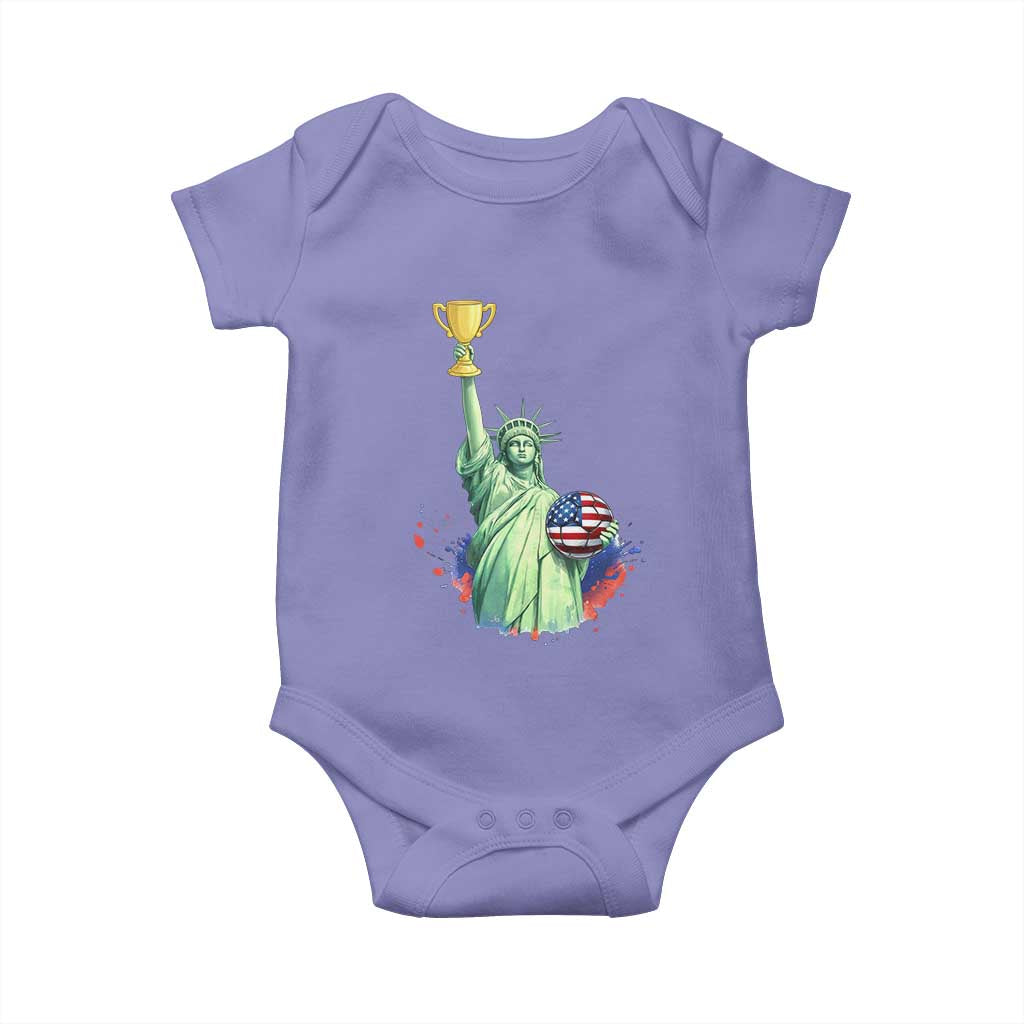 Statue Of Liberty Soccer Cup Baby Onesie USA Soccer Lover Gift