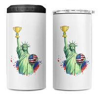 Statue Of Liberty Soccer Cup 4 in 1 Can Cooler Tumbler USA Soccer Lover Gift