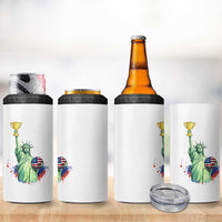 Statue Of Liberty Soccer Cup 4 in 1 Can Cooler Tumbler USA Soccer Lover Gift