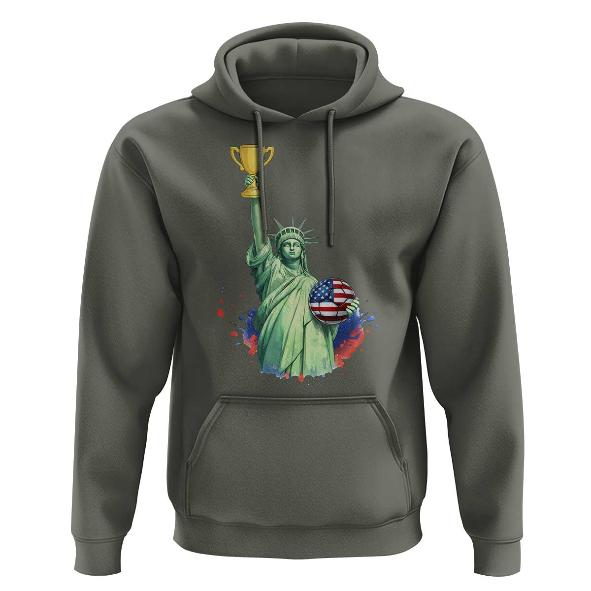Statue Of Liberty Soccer Cup Hoodie USA Soccer Lover Gift