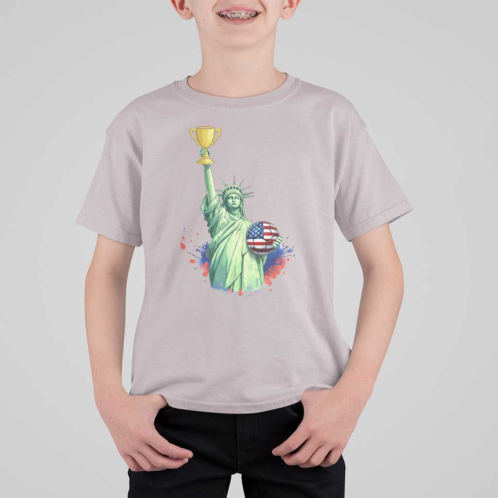 Statue Of Liberty Soccer Cup T Shirt For Kid USA Soccer Lover Gift