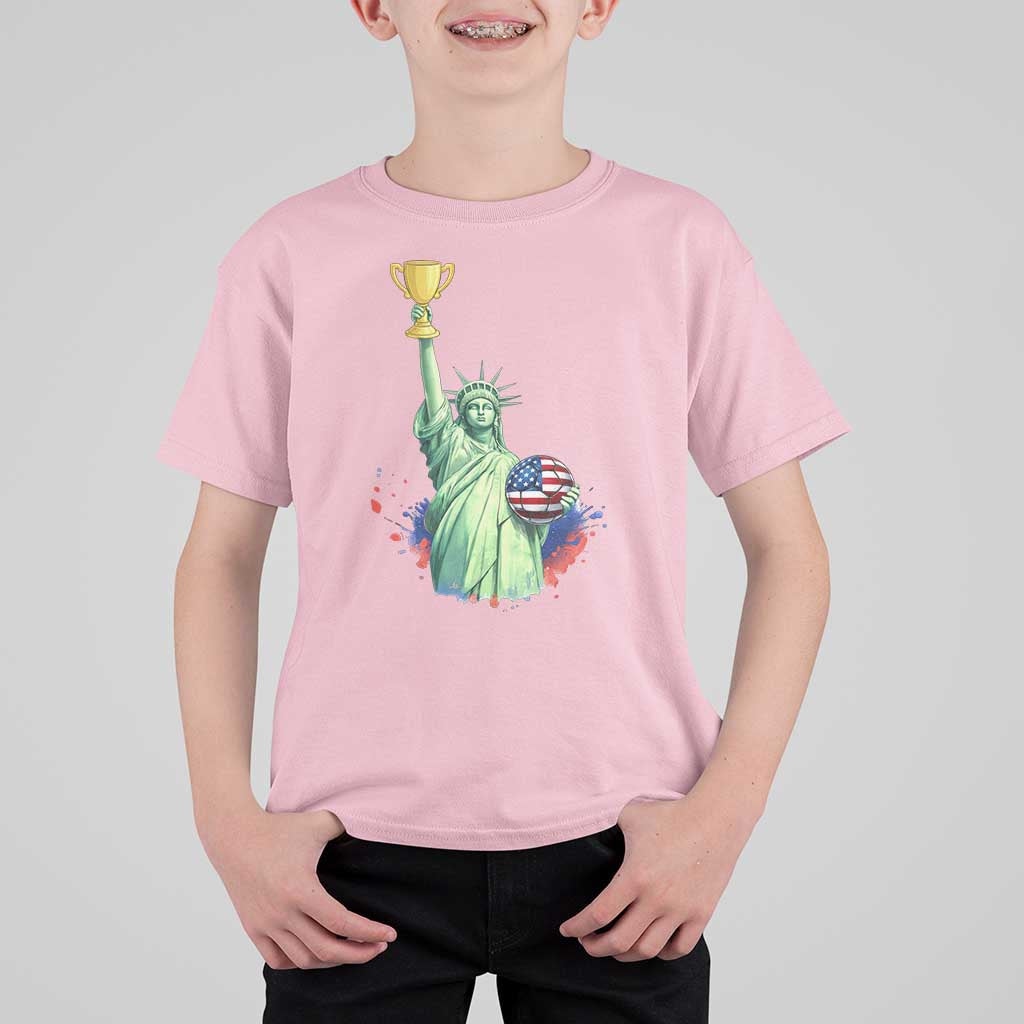 Statue Of Liberty Soccer Cup T Shirt For Kid USA Soccer Lover Gift