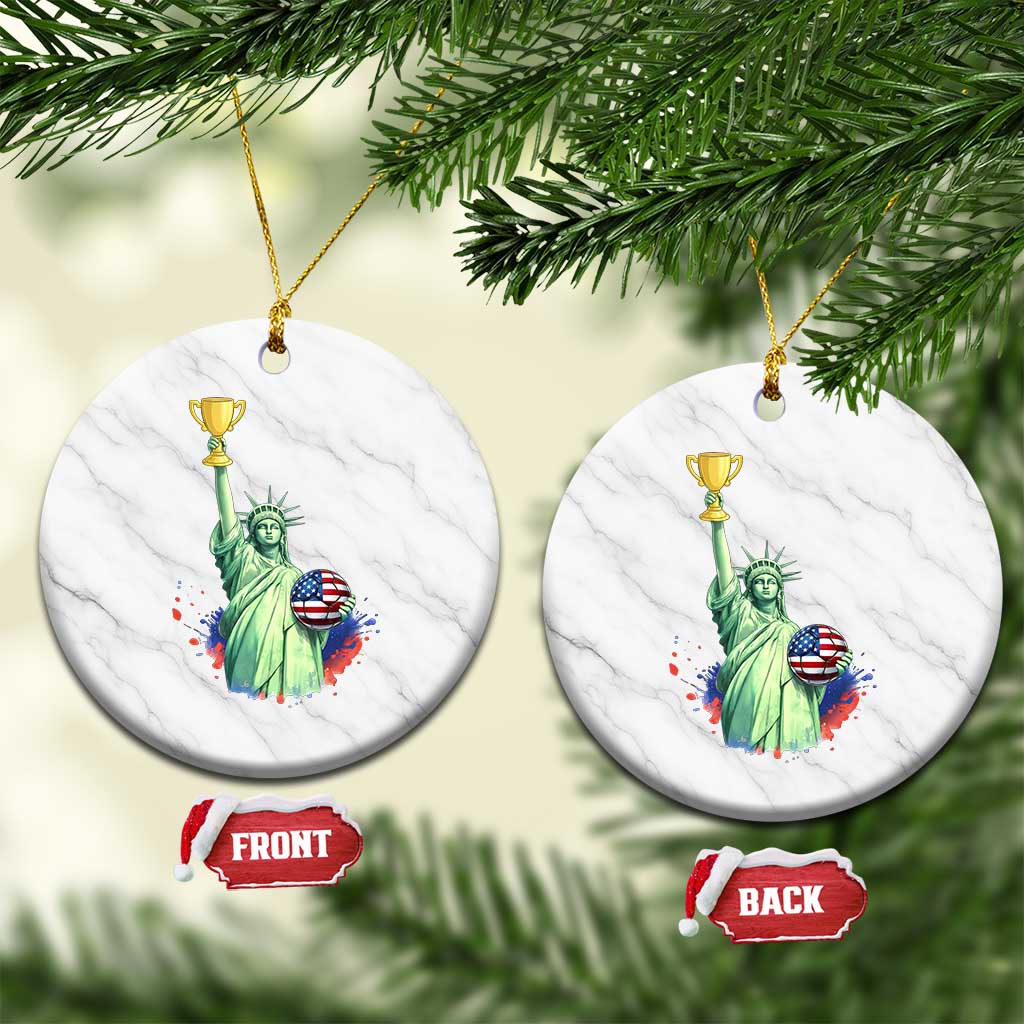 Statue Of Liberty Soccer Cup Ceramic Ornament USA Soccer Lover Gift