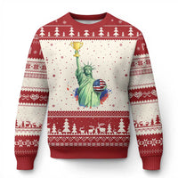 Statue Of Liberty Soccer Cup Ugly Christmas Sweater USA Soccer Lover Gift