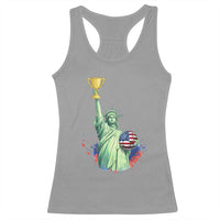 Statue Of Liberty Soccer Cup Racerback Tank Top USA Soccer Lover Gift