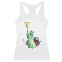 Statue Of Liberty Soccer Cup Racerback Tank Top USA Soccer Lover Gift