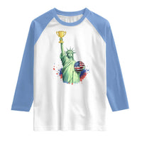 Statue Of Liberty Soccer Cup Raglan Shirt USA Soccer Lover Gift