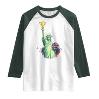 Statue Of Liberty Soccer Cup Raglan Shirt USA Soccer Lover Gift