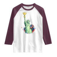 Statue Of Liberty Soccer Cup Raglan Shirt USA Soccer Lover Gift