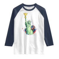 Statue Of Liberty Soccer Cup Raglan Shirt USA Soccer Lover Gift