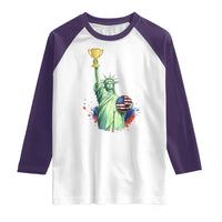 Statue Of Liberty Soccer Cup Raglan Shirt USA Soccer Lover Gift